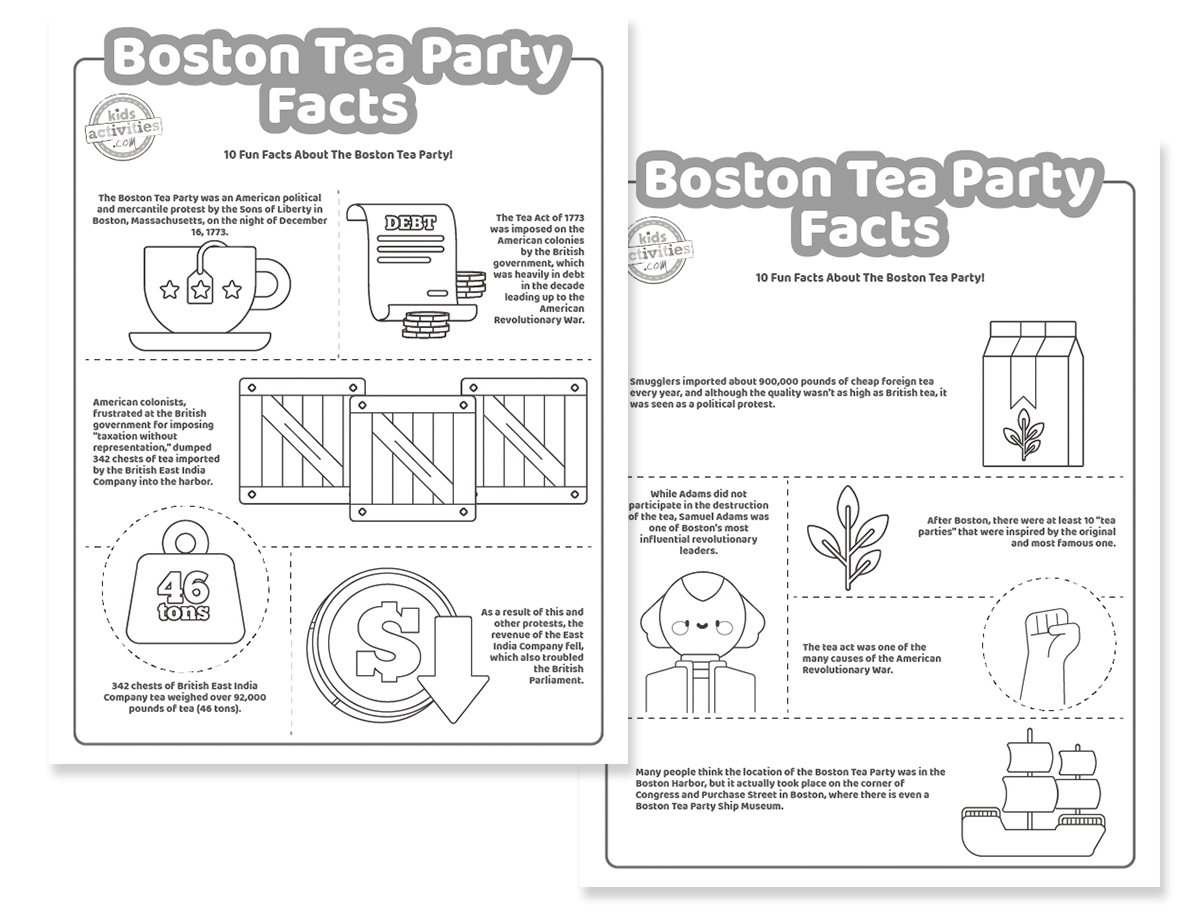 10 Boston Tea Party Facts For Kids With Free Printable Kids Activities Blog