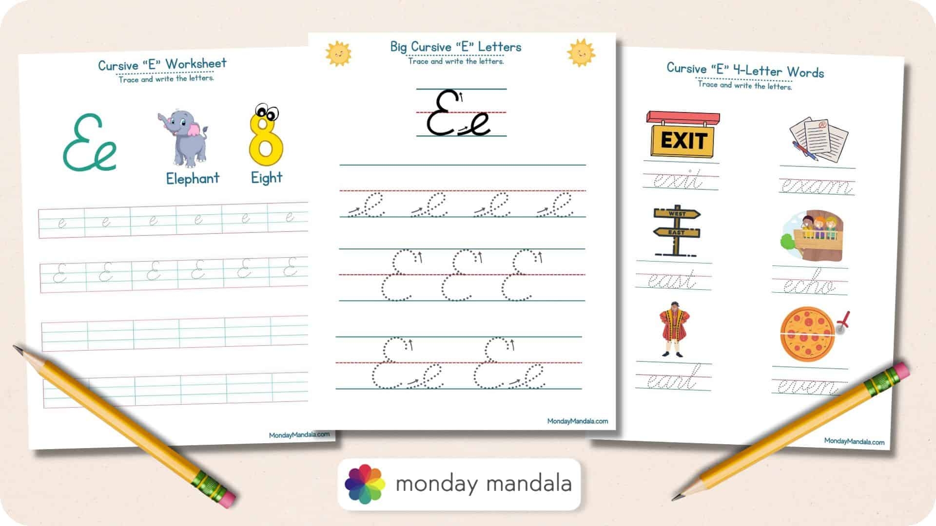 10 Cursive E Worksheets Free Letter Writing Printables