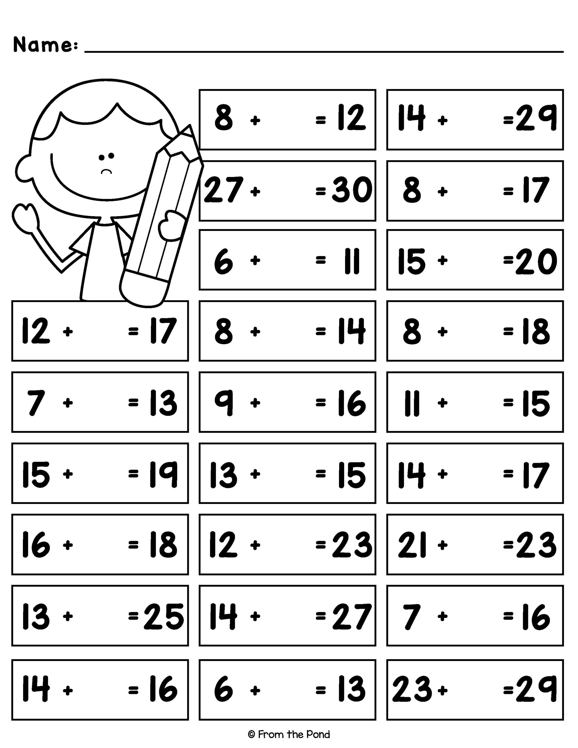 10 Printable Missing Addends Worksheets Numbers 1 20 For Kindergarten 1st Grade Worksheets Library 10 Printable Missing Addends Worksheets Numbers 1 20 For Kindergarten 1st Grade Worksheets Library