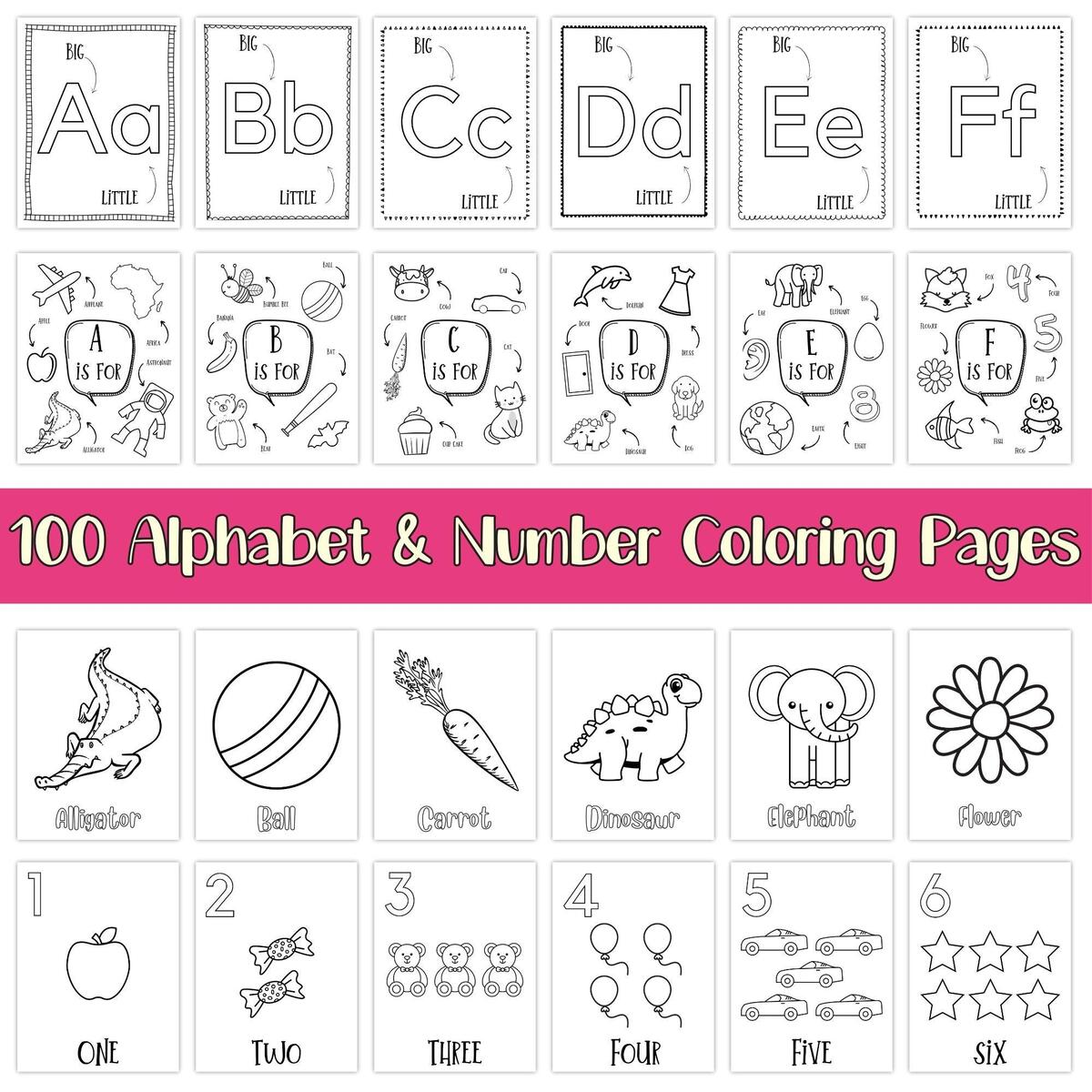 100 Printable Alphabet Number Coloring Pages For Kids Educational Learning Activity With Fun Illustrations Etsy 100 Printable Alphabet Number Coloring Pages For Kids Educational Learning Activity With Fun Illustrations Etsy