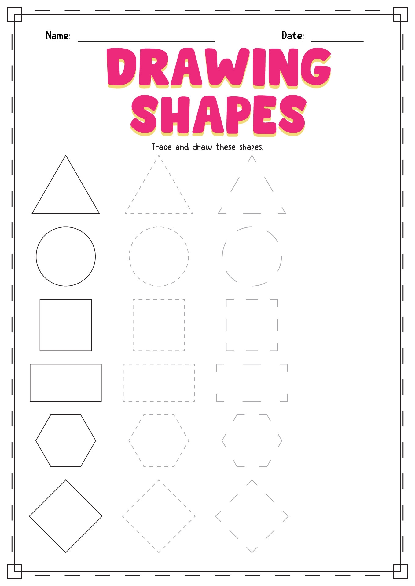 13 Drawing Shapes Worksheets Free PDF At Worksheeto