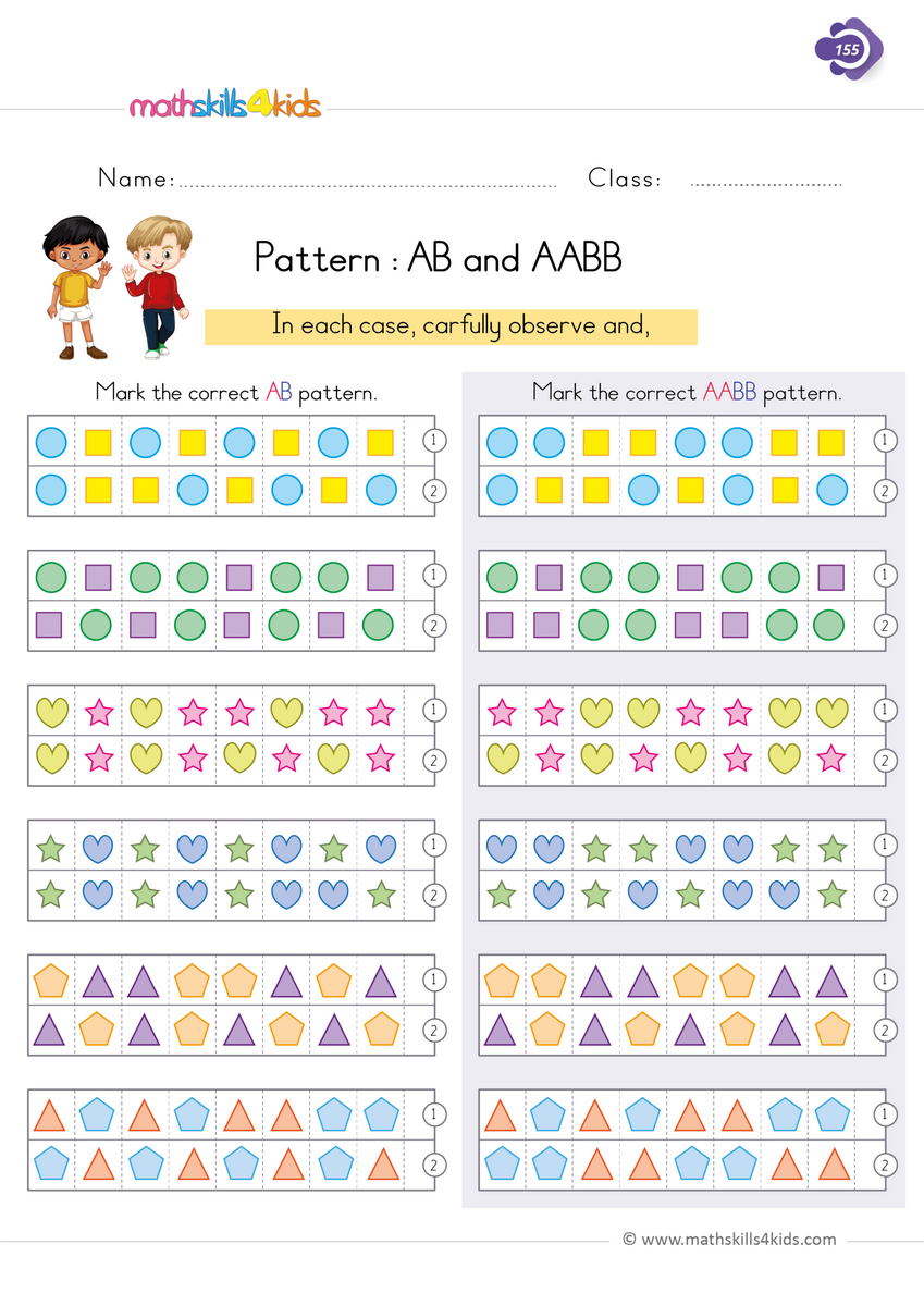 1st Grade Free Printable Pattern Worksheets Fun Engaging Activities