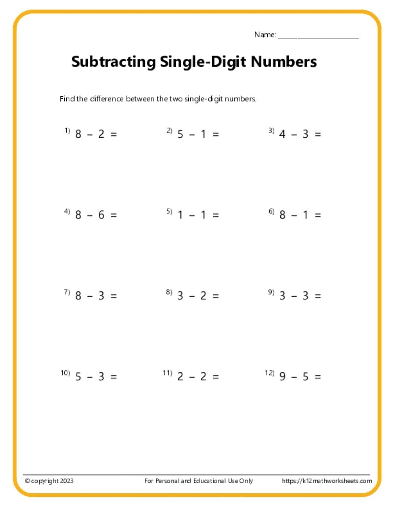 1st Grade Subtraction Worksheets 1st Grade Subtraction Worksheets