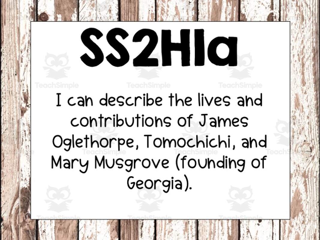 2nd Grade Georgia Social Studies Standards By Teach Simple