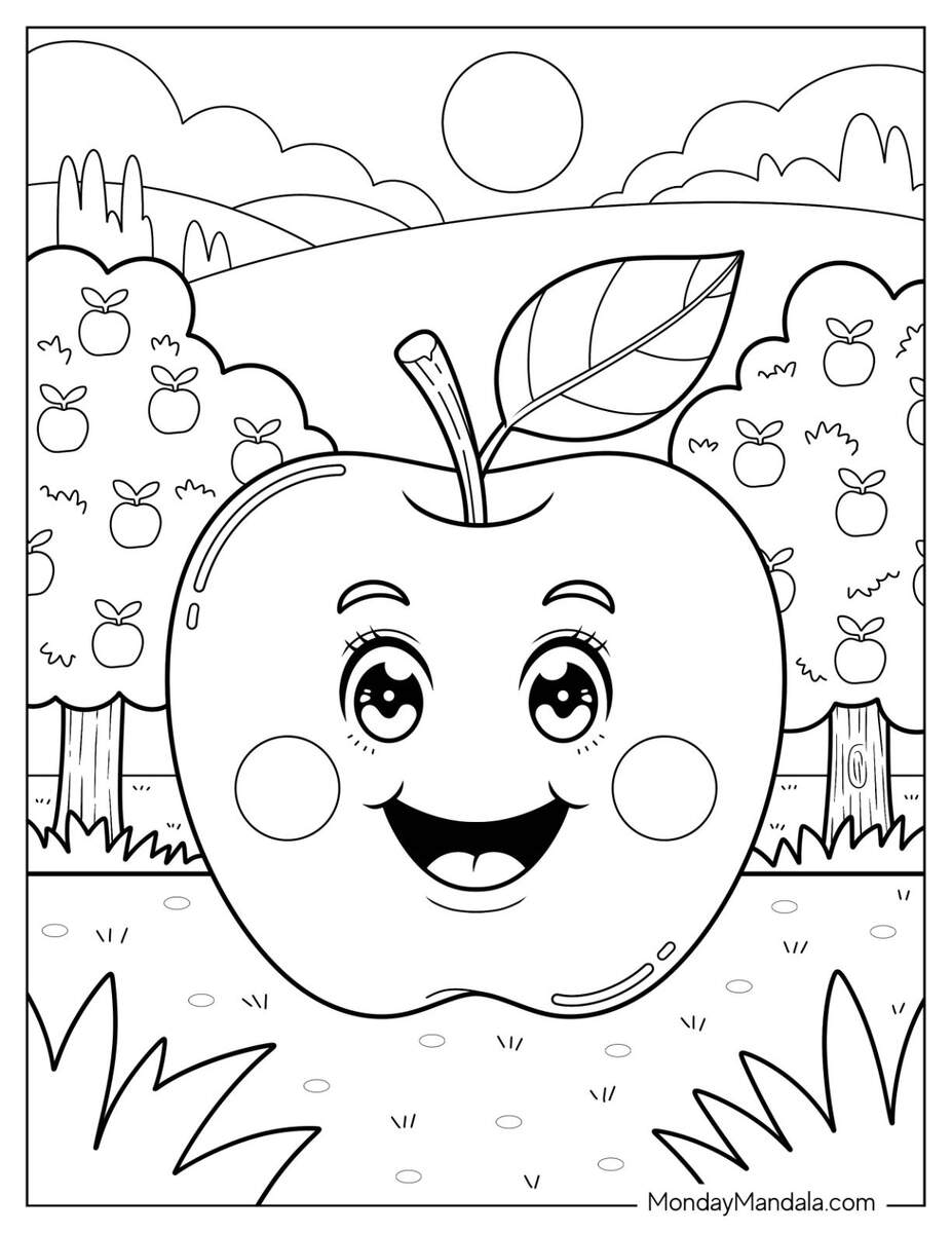 33 Apple Coloring Pages Free PDF Printables
