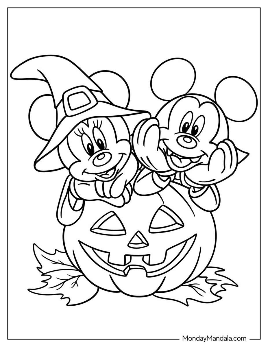 33 Disney Halloween Coloring Pages Free PDF Printables