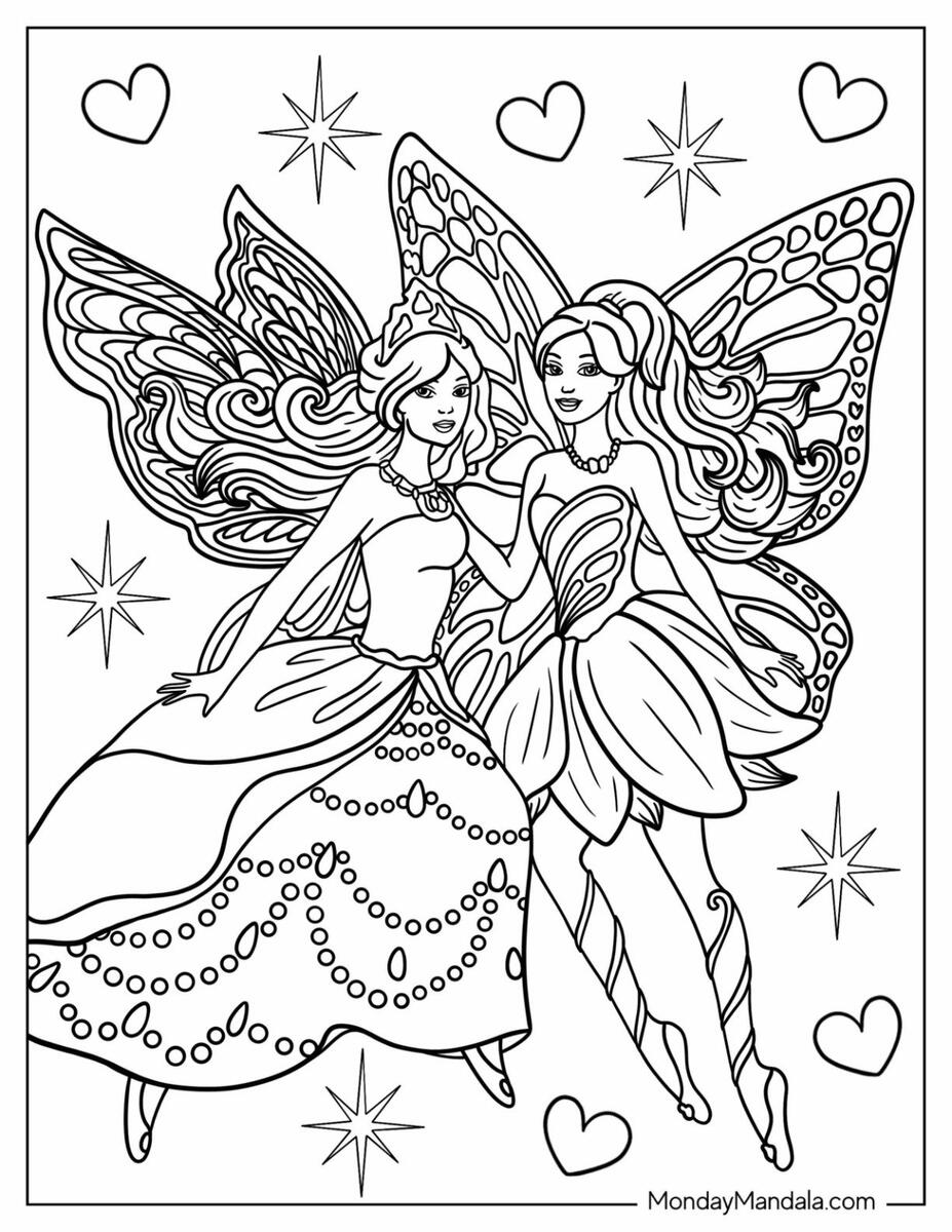 Fairies Coloring Pages Free Printable