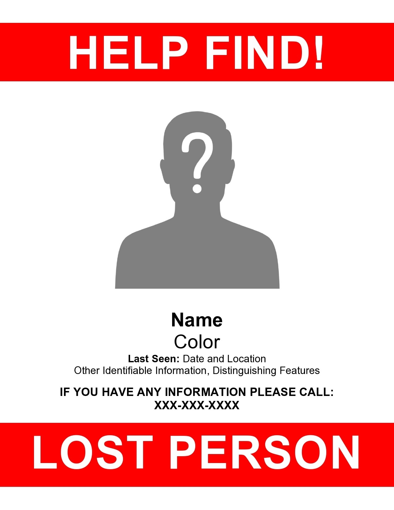 41 Printable Missing Poster Templates Flyers Signs 41 Printable Missing Poster Templates Flyers Signs