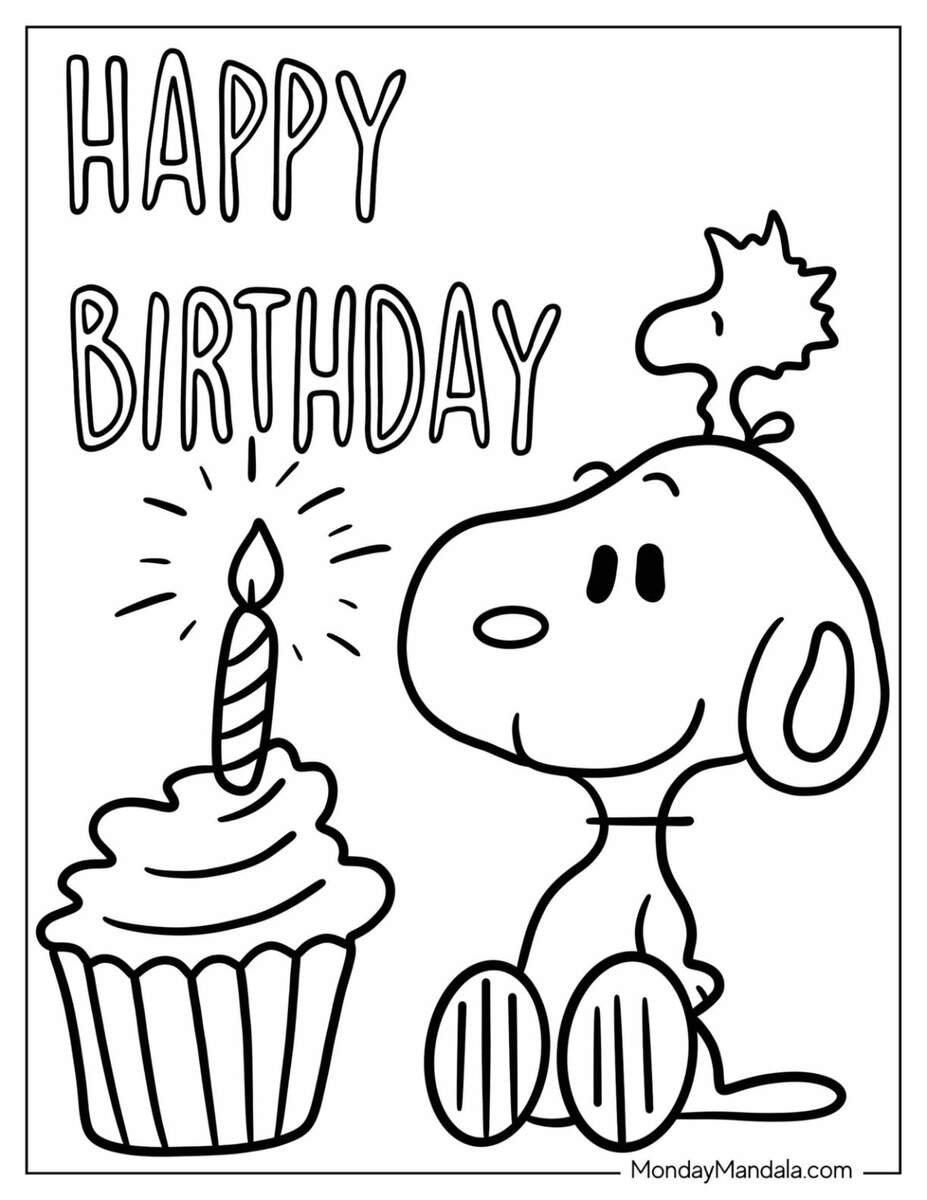 43 Happy Birthday Coloring Pages Free PDF Printables