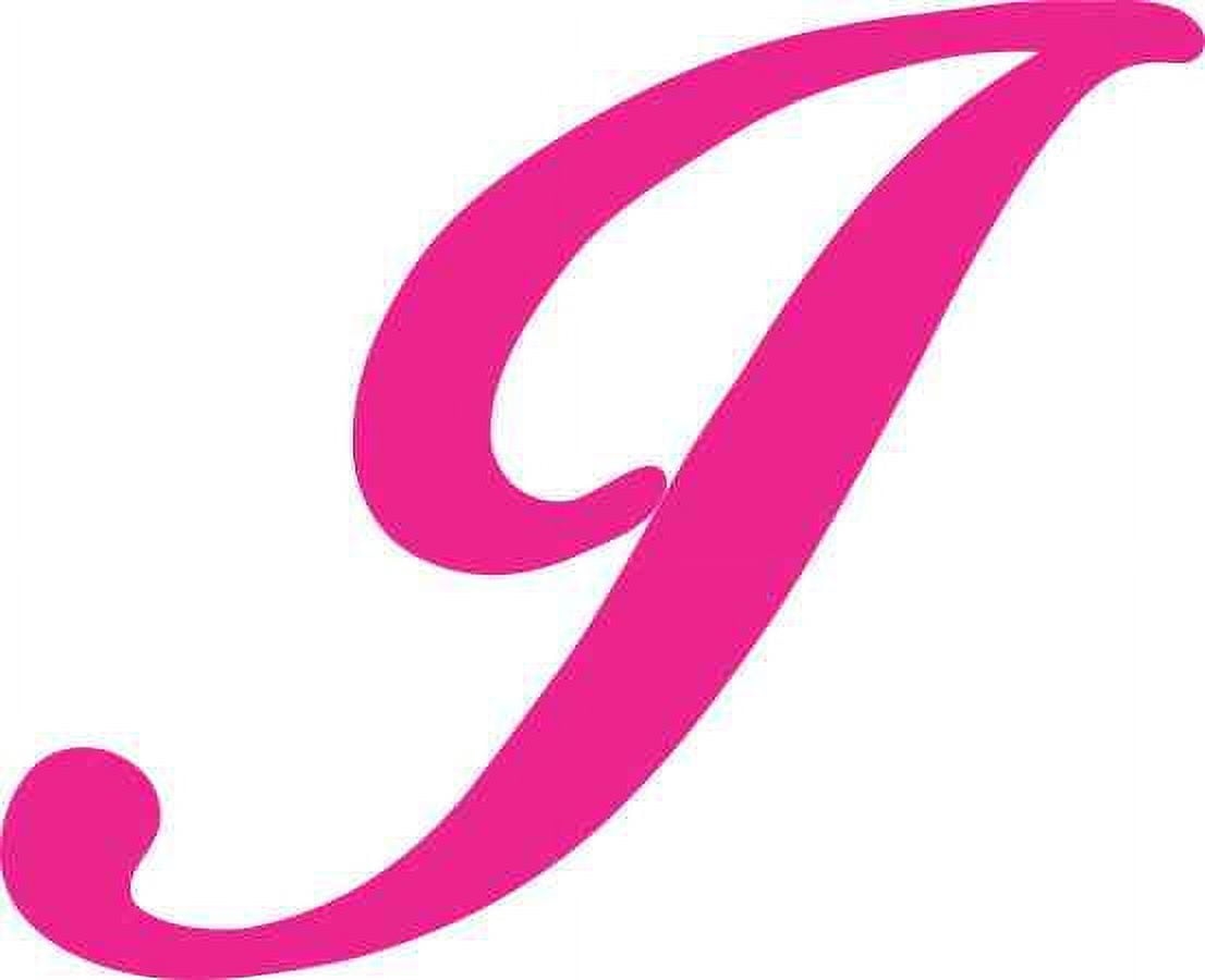 4in X 3in Pink Cursive I Monogram Sticker Fancy Vinyl Vehicle Cup Stickers Walmart