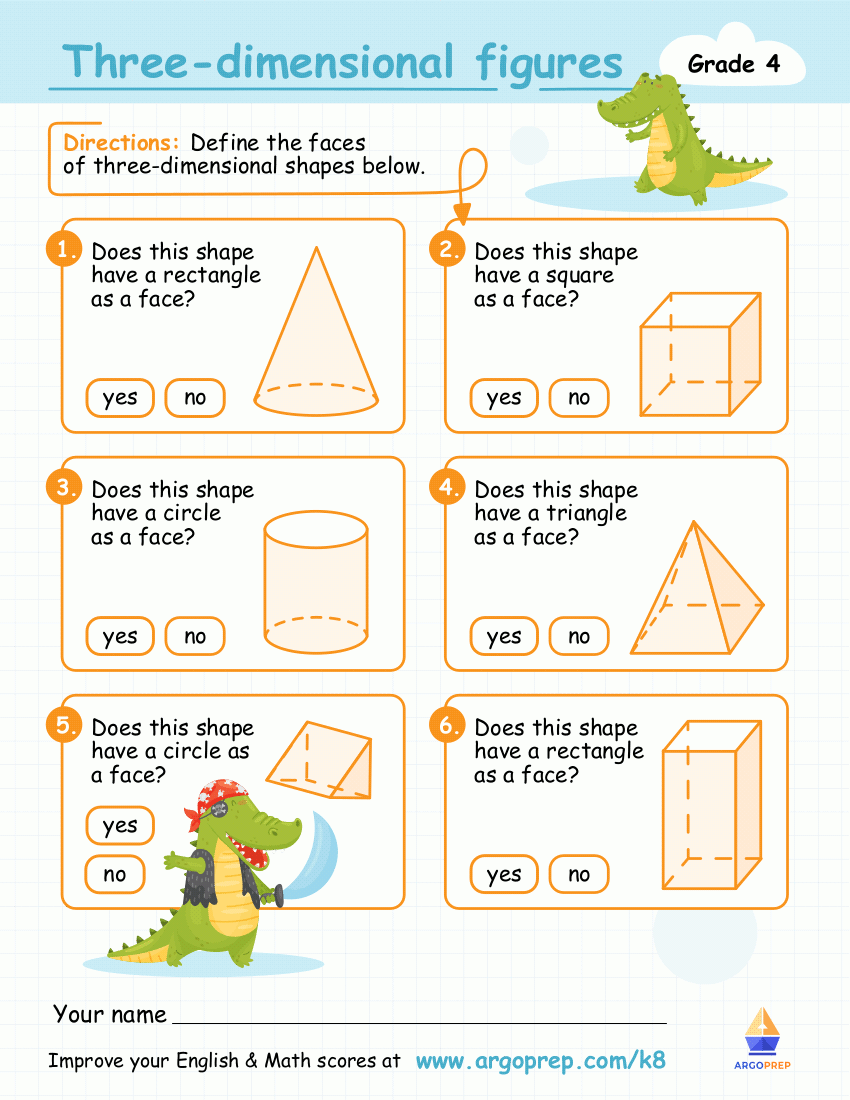 4th Grade Geometry 3D Shapes Worksheets For Free ArgoPrep