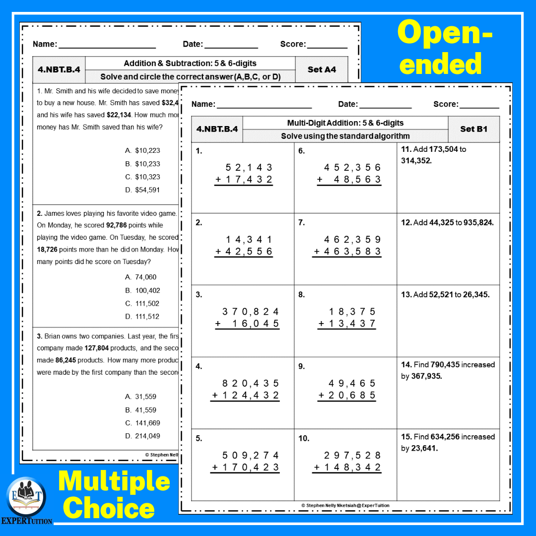 5 Digit 6 Digit Addition Subtraction With Without Regrouping Worksheets Made By Teachers 5 Digit 6 Digit Addition Subtraction With Without Regrouping Worksheets Made By Teachers