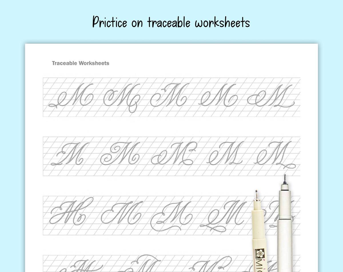 50 Capital Letters For Cursive Handwriting Etsy