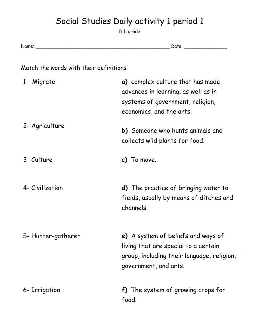 5th Grade California Social Studies Standards Cheat Sheet Worksheets Library