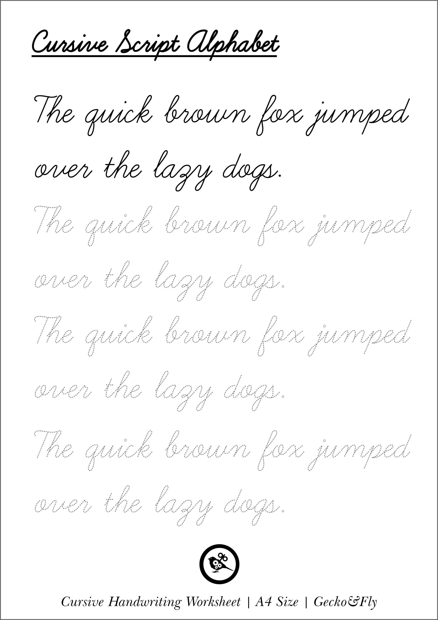 Cursive Letters Handwriting Worksheet Age 2 To 6 Years