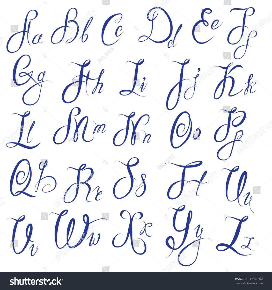 Abc English Alphabet Handwritten Calligraphic Uppercase Stock Vector Royalty Free 249257560 Shutterstock Abc English Alphabet Handwritten Calligraphic Uppercase Stock Vector Royalty Free 249257560 Shutterstock