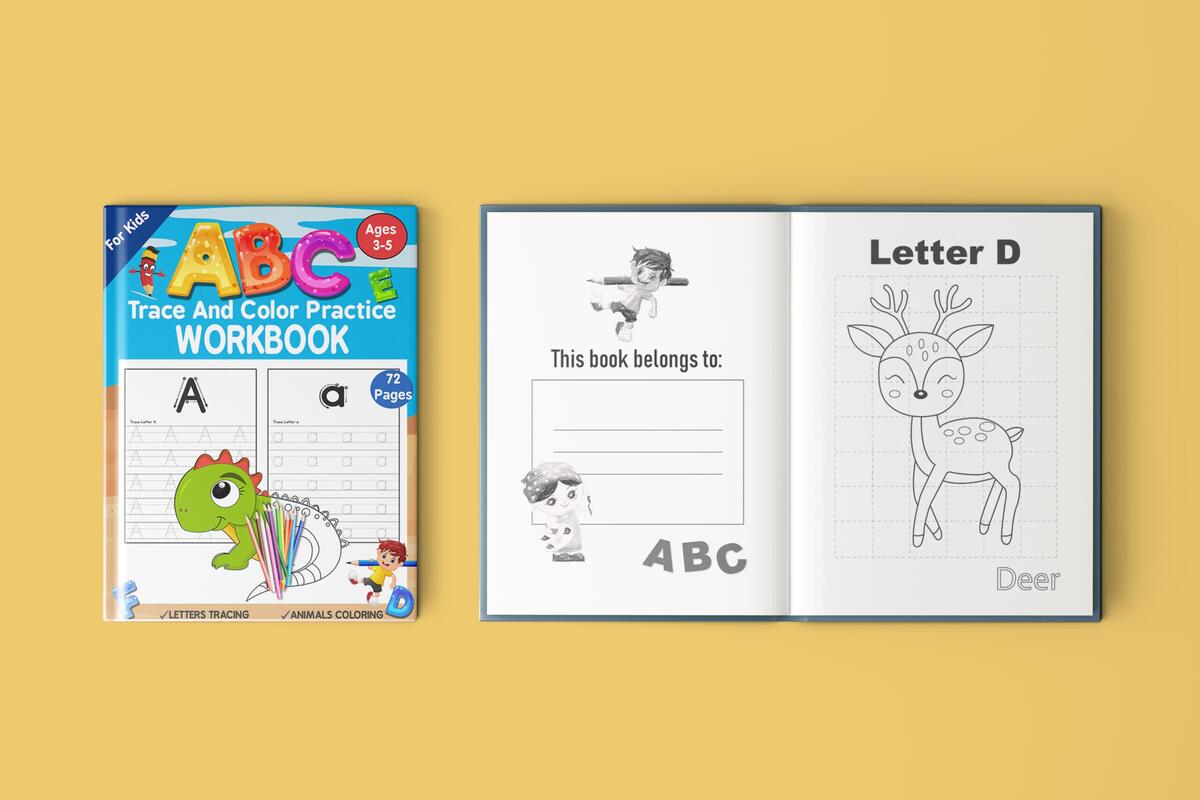 Abc Trace And Color Practice Workbook For Kids Ages 3 5 Years Letter Tracing And Coloring Animals Made By Teachers