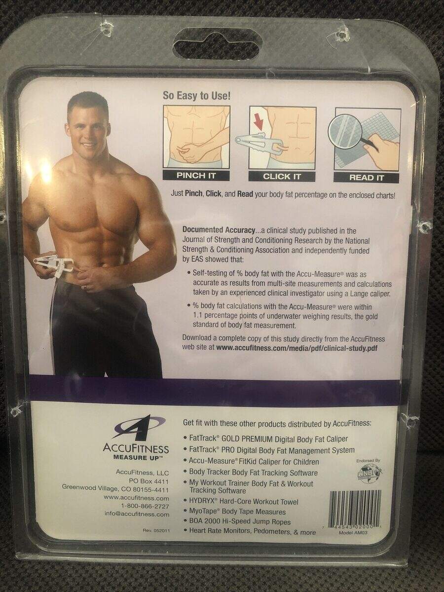 AccuMeasure Fitness 3000 Personal Body Fat Tester Caliper W Chart EBay