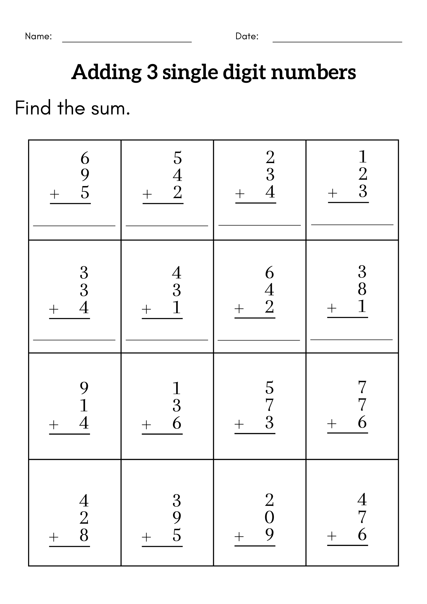 Third Grade Math Worksheets PDF Free Download