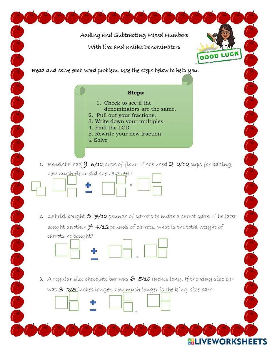 Adding And Subtracting Mixed Fractions Interactive Worksheet Worksheets Library Adding And Subtracting Mixed Fractions Interactive Worksheet Worksheets Library