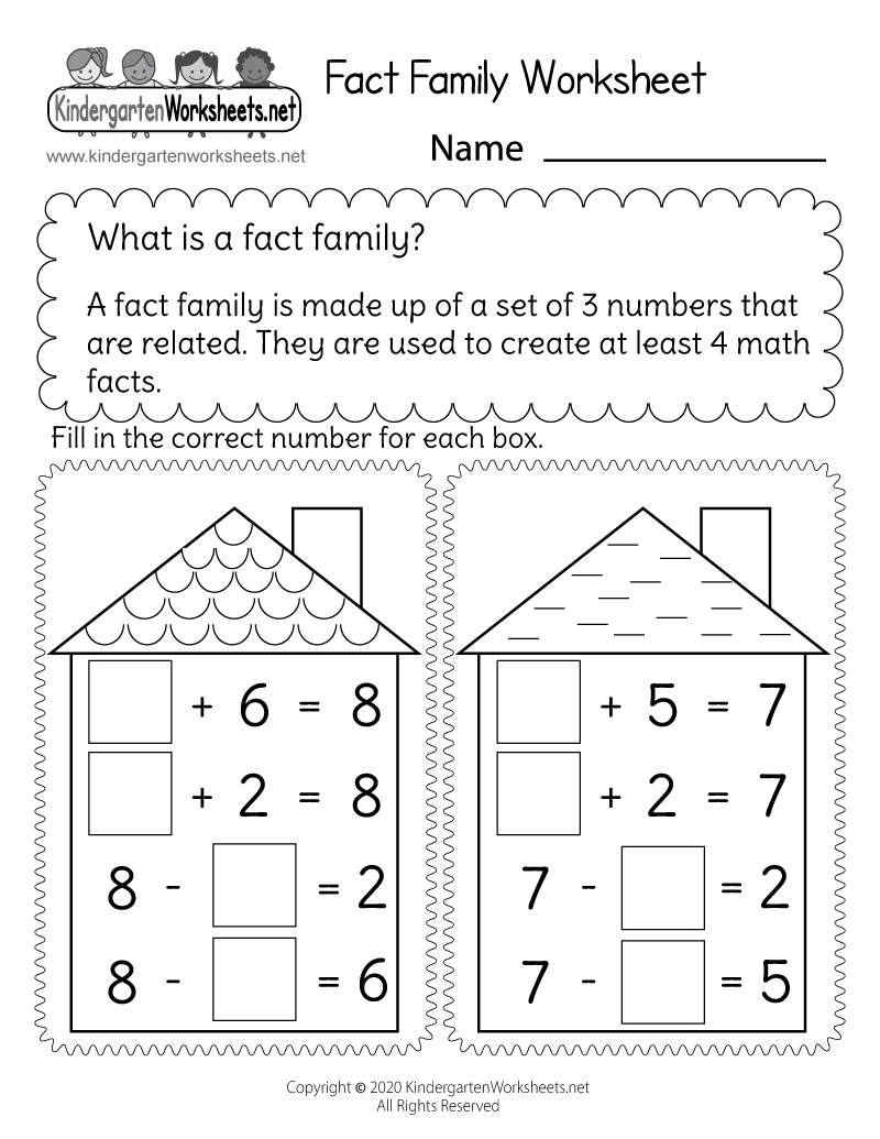 Addition And Subtraction Fact Family Worksheet Free Printable Digital PDF Addition Drills Superstar Worksheets