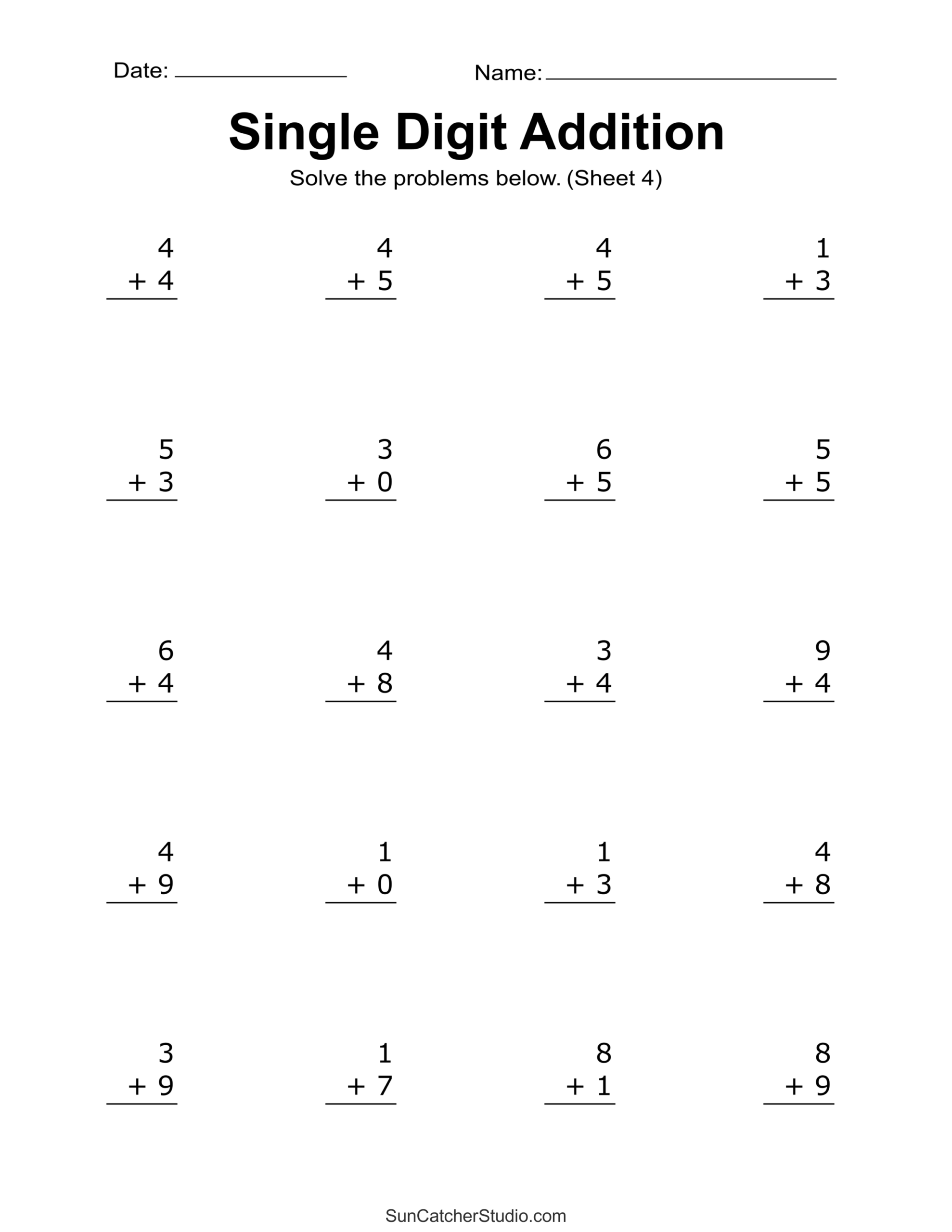 Addition Worksheets Free Printable Easy Math Problems Free Printables Lettering SVG Files Tools Apps Free And Customizable Addition Templates Canva