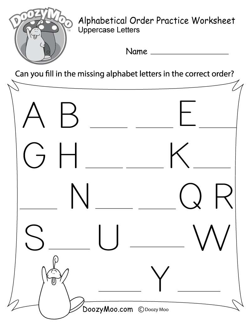Alphabetical Order Practice Worksheet Free Printable Doozy Moo Free Printable Lowercase Alphabet Letters Tracing Worksheet