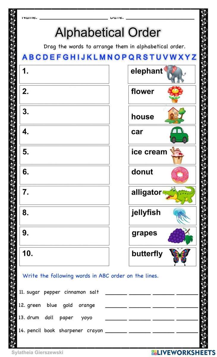 Alphabetical Order Worksheets Engaging Activities For Sorting Letters Alphabetical Order Worksheets Engaging Activities For Sorting Letters