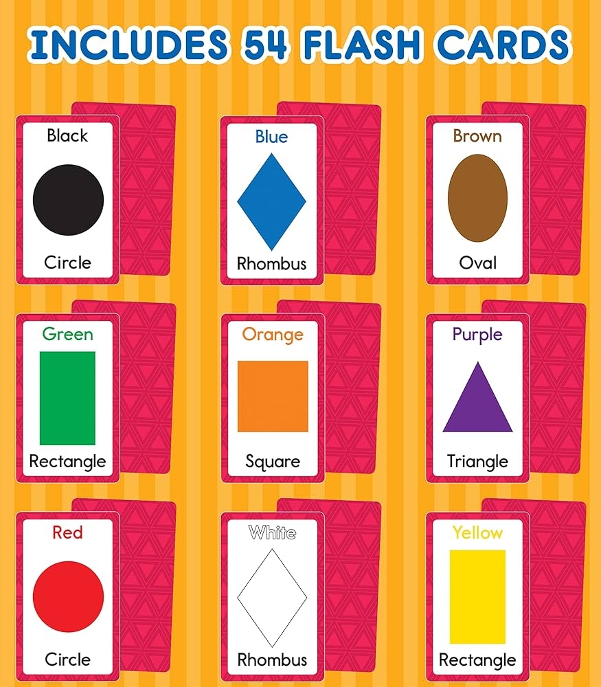 Amazon Carson Dellosa 54 Colors And Shapes Flash Cards Toddler Learning Flashcards For Kids Ages 4 And Up Educational Games For Preschool And Kindergarten Reading Readiness 0087577923895 Brighter Child Books