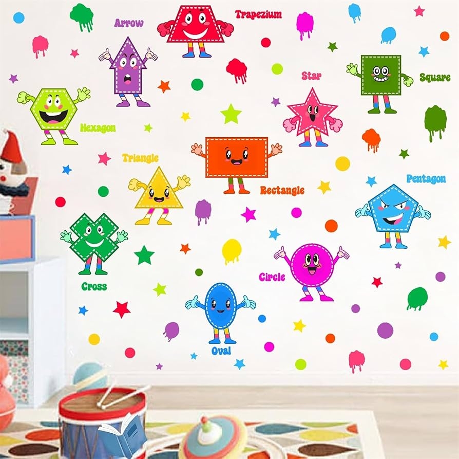 Amazon Colorful Kids Nursery Wall Decal Shapes Stickers For Playroom Decor Classroom Educational Wall Decals Peel And Stick Inspiring Learning Art Mural Sticker For Toddlers Kids Bedroom School Daycare Decor Baby