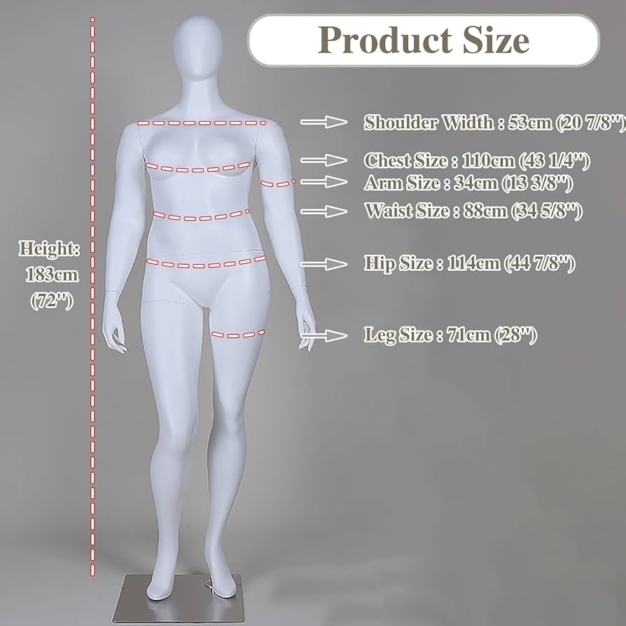 Amazon Fat Large Mannequin Dress Form Body Life Size Plus Size Manikin Mannequin Curvy Torso Full Body Realistic 89 To 98cm Bust Model With Oval Head Color Stand 2 Arts
