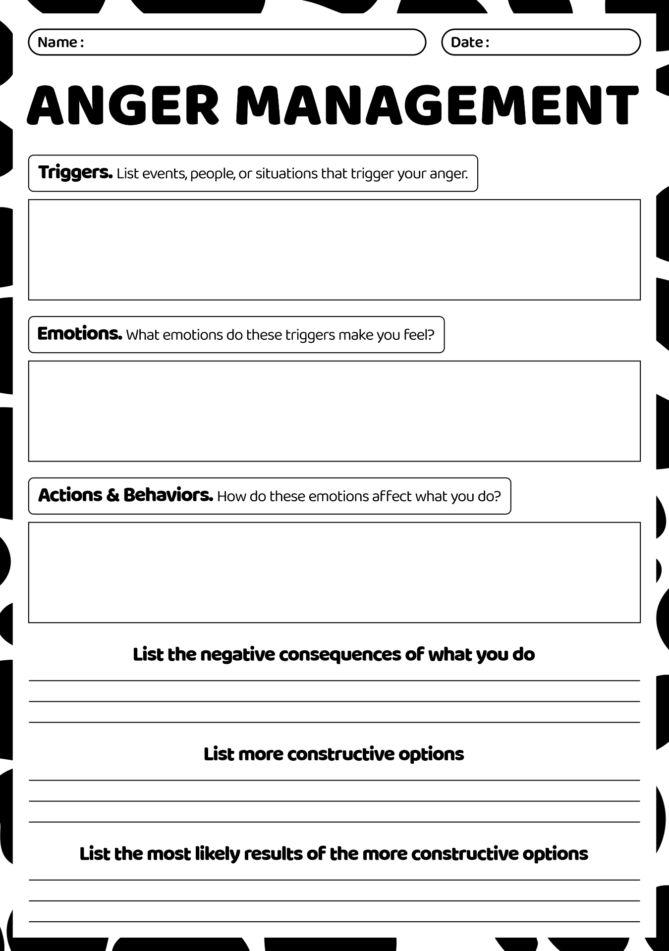 Anger Management Group Activities For Adults
