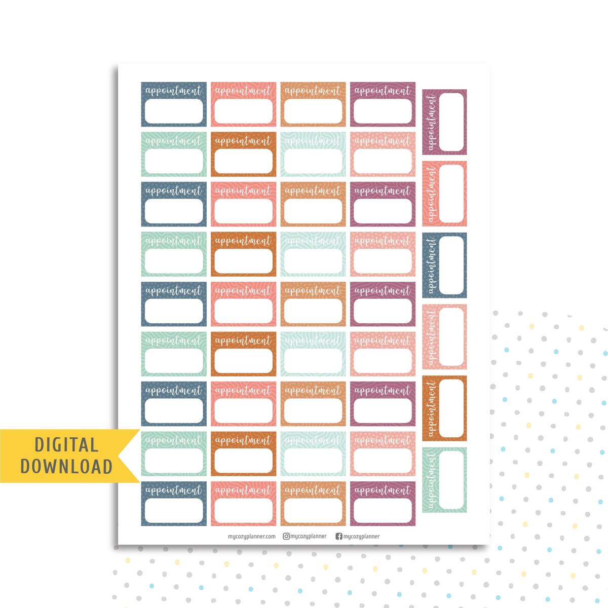 Appointment Reminder Stickers Printable Planner Stickers MY COZY PLANNER