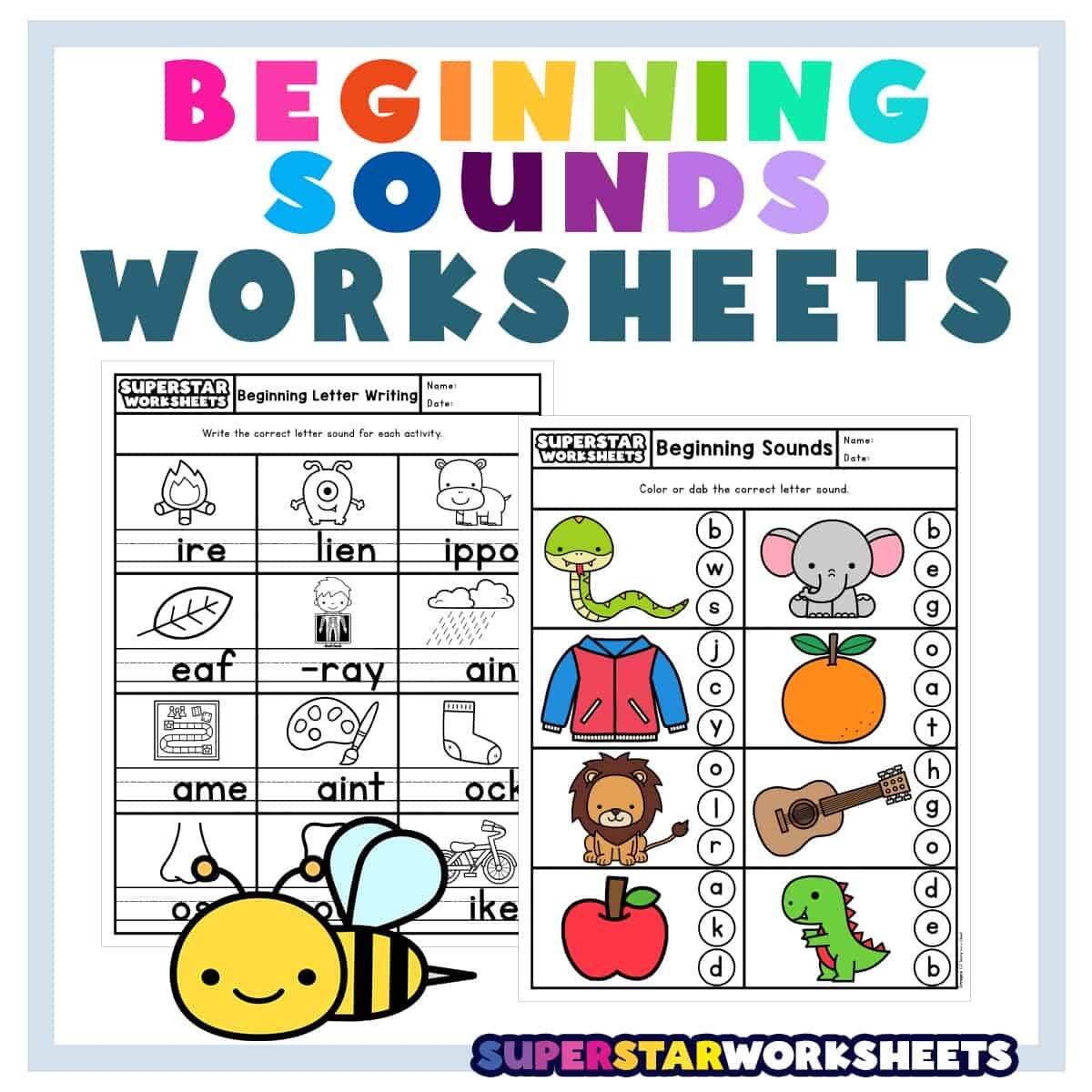 Beginning Sounds Worksheets Superstar Worksheets Beginning Sounds Worksheets