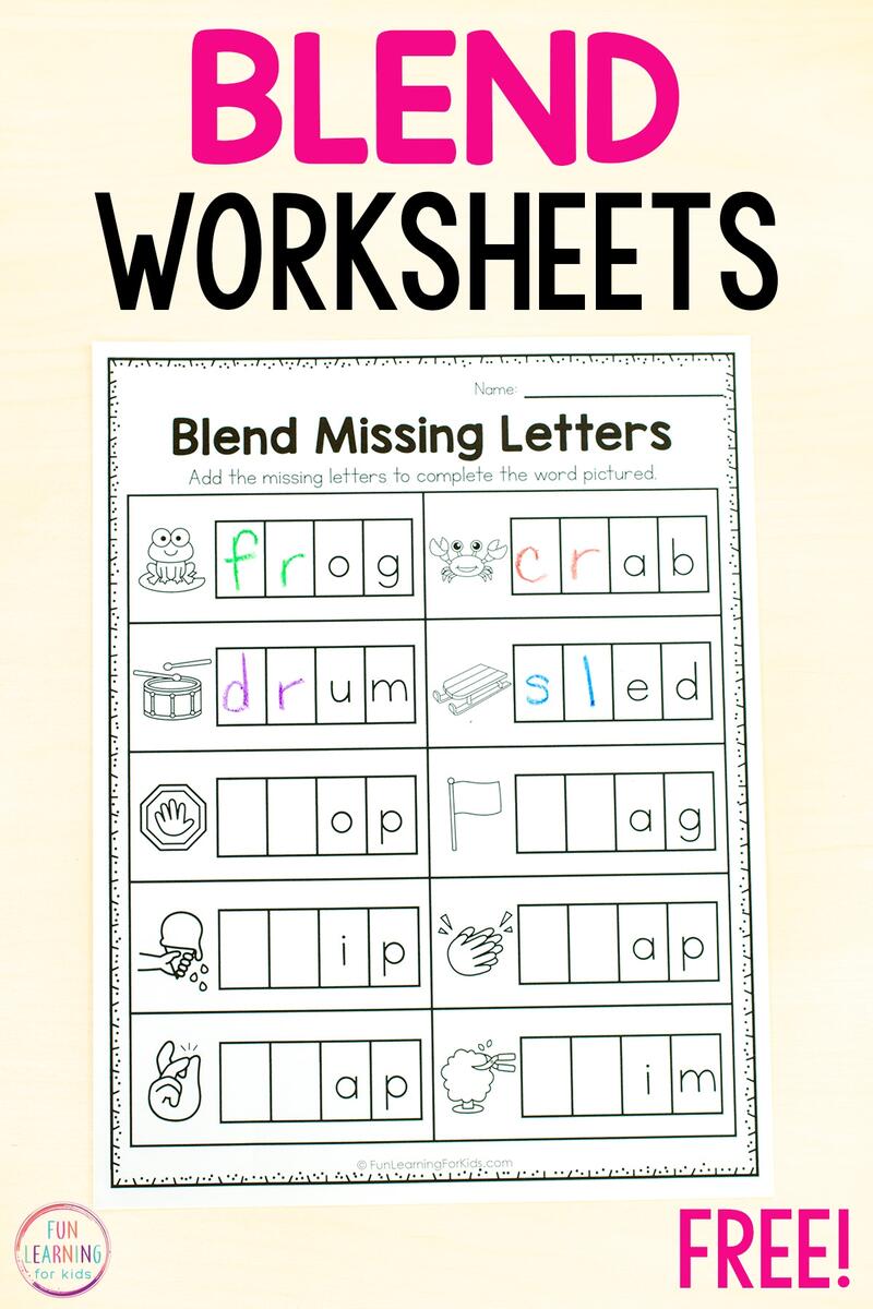 Beginning Blends Worksheets Kindergarten Preschool Printable PDF Etsy Finland
