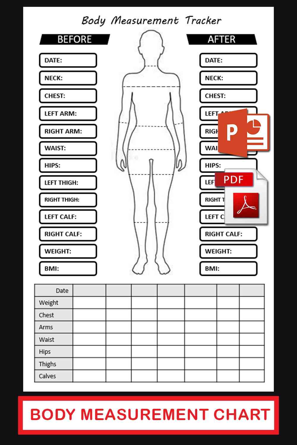 Free Body Measurement Chart Printable For Men Women