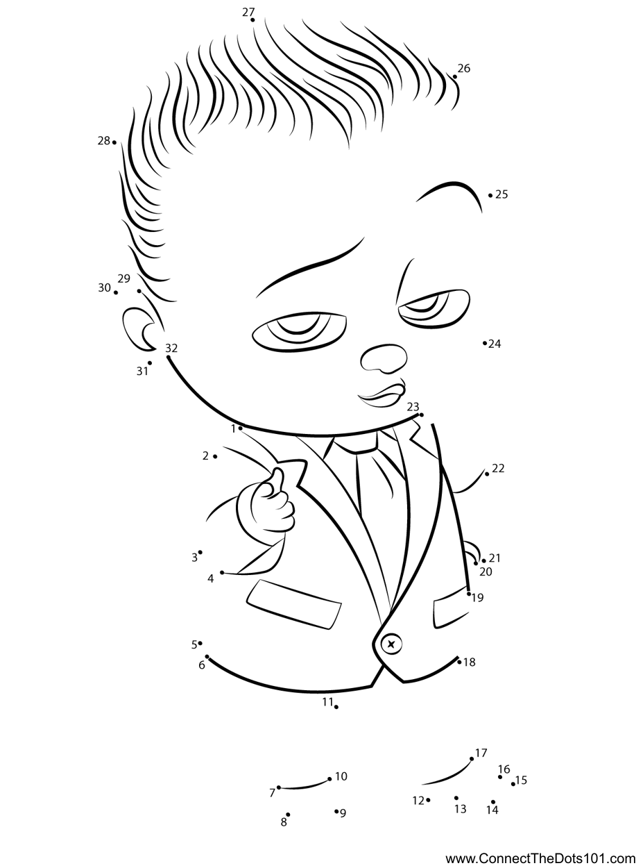 Boss Baby The Boss Baby Dot To Dot Printable Worksheet Connect The Dots Dot To Dot Printables Printable Party Favors