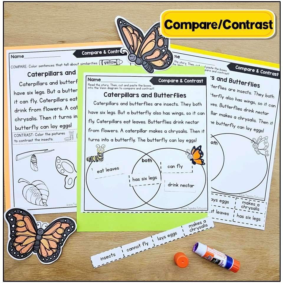 Butterfly Comprehension Passages Differentiated Reading Practice Comprehension Tejeda S Tots