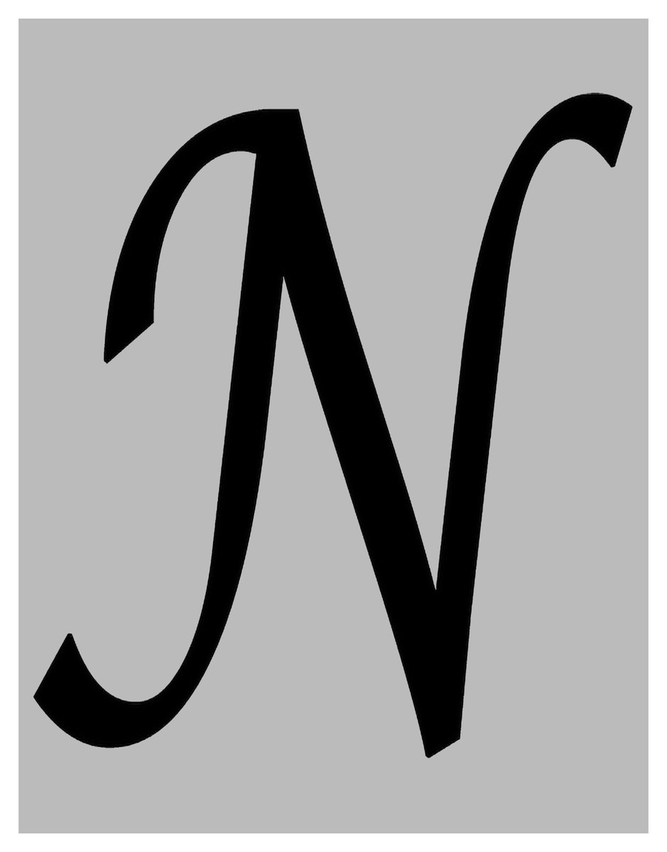Calligraphy Monogram Initial 9 Tall Alphabet Letter N Stencil On 11 X 8 5 Sheet EBay