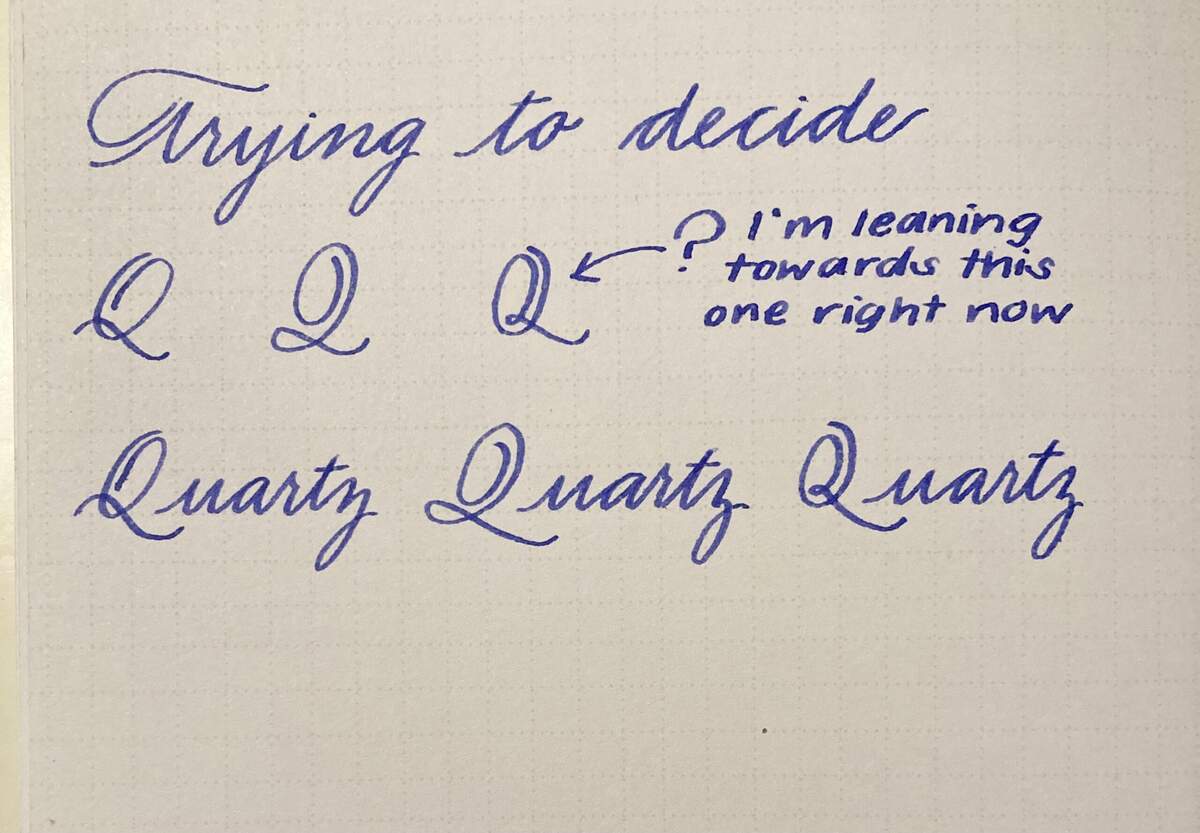 Can T Decide Which Capital Q To Use Which One Looks Best To You R Handwriting Can T Decide Which Capital Q To Use Which One Looks Best To You R Handwriting