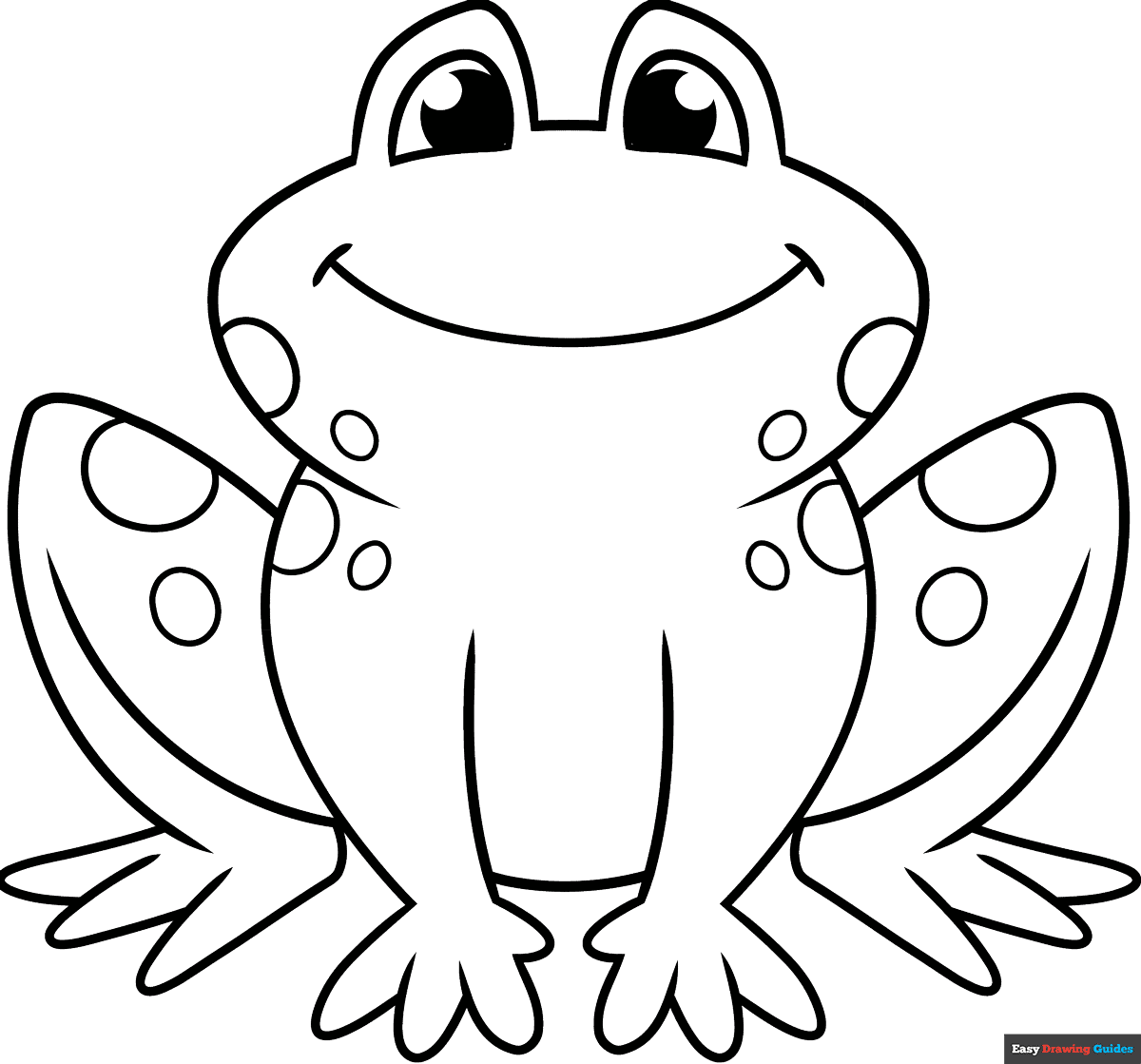Cartoon Frog Coloring Page Easy Drawing Guides