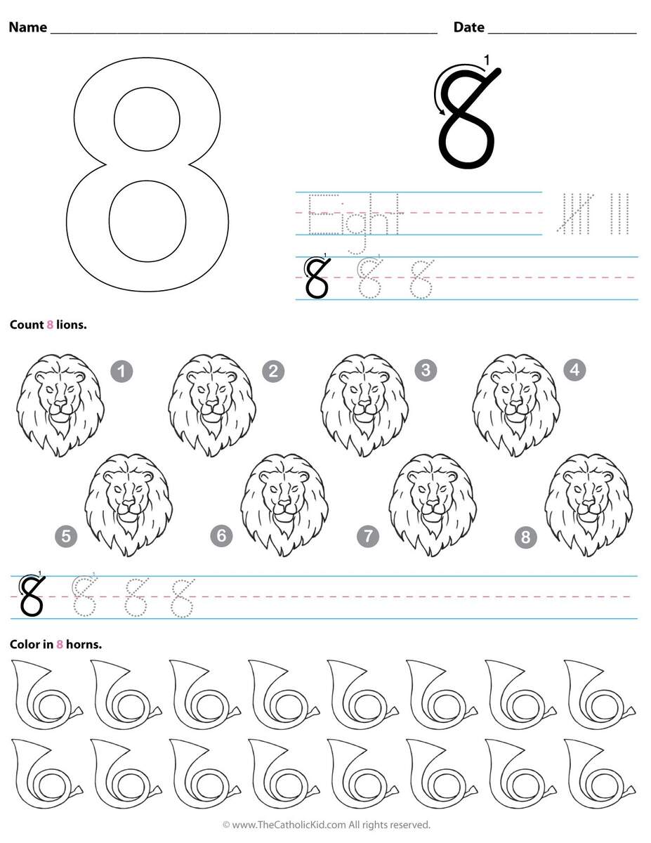 Catholic Number 8 Worksheet Preschool Kindergarten Coloring Page TheCatholicKid Catholic Number 8 Worksheet Preschool Kindergarten Coloring Page TheCatholicKid