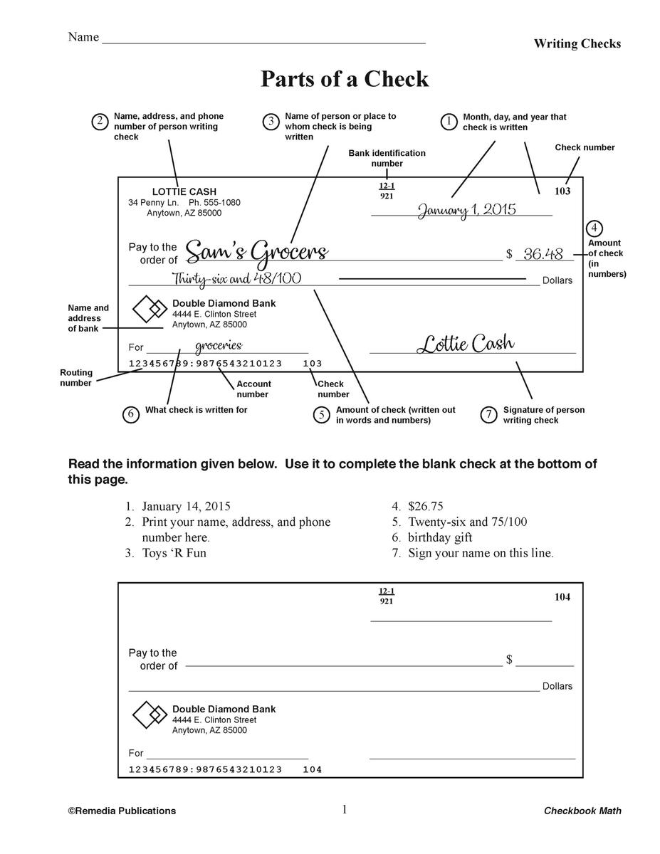 Checkbook Math Life Skills Activities PDF Google Banking Deposits Classful