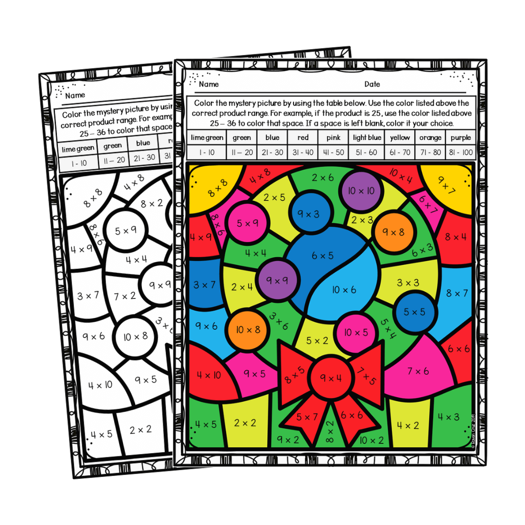 Christmas Multiplication Color By Number Worksheets Raven Cruz Christmas Multiplication Color By Number Worksheets Raven Cruz