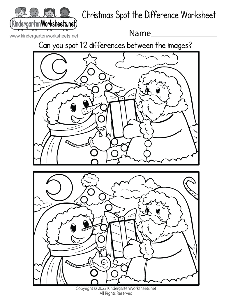 Christmas Spot The Difference Worksheet Free Printable Digital PDF 13 Free Christmas Worksheets For Second Grade Second Grade Teaching Blog