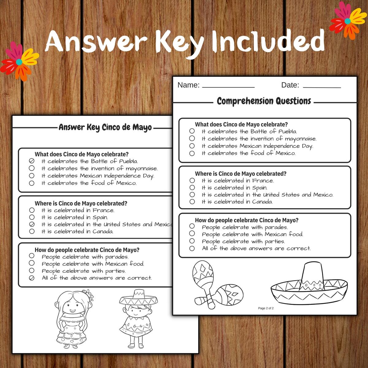 Cinco De Mayo Reading Comprehension Passages Mexican Fiesta Cinco De Mayo Made By Teachers