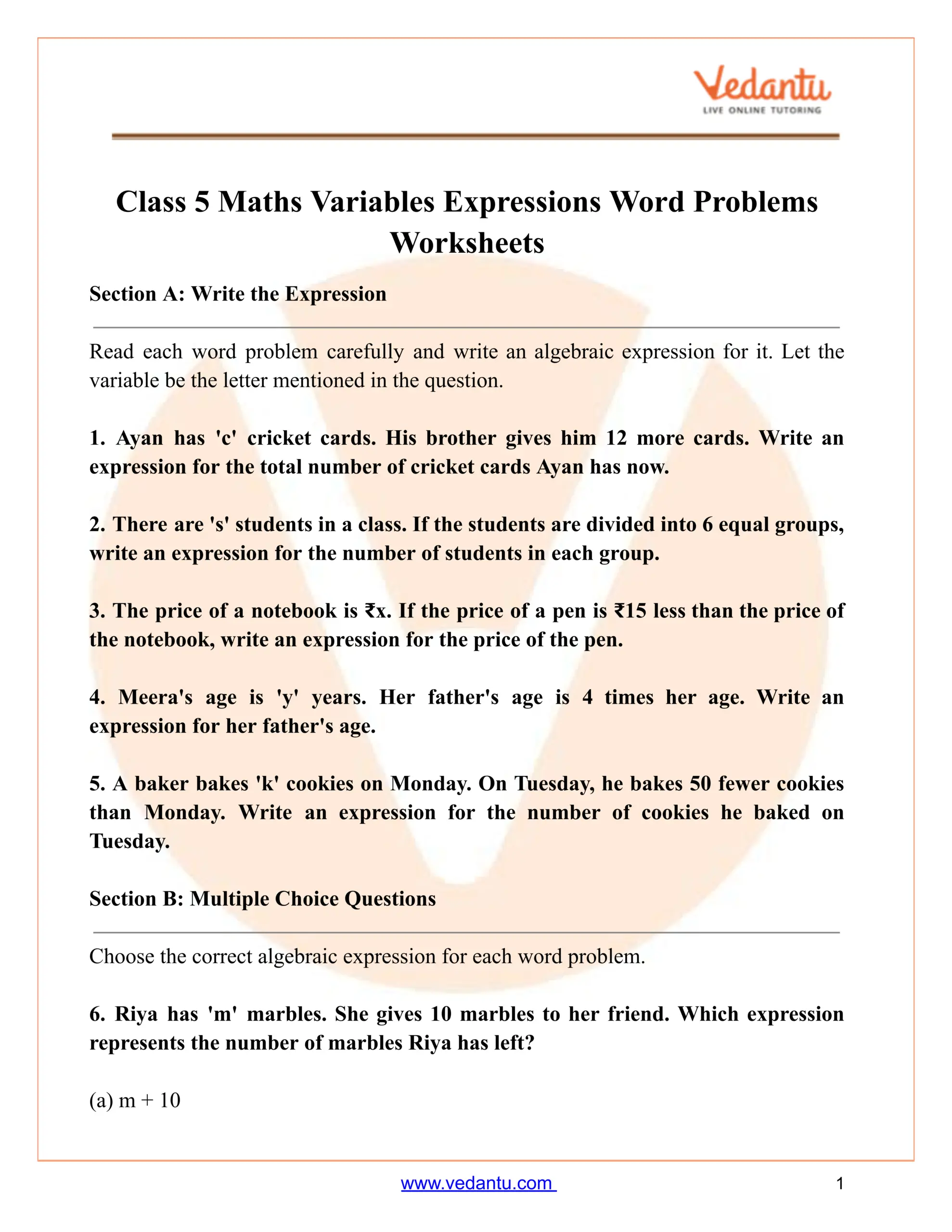 Writing Inequalities From Word Problems