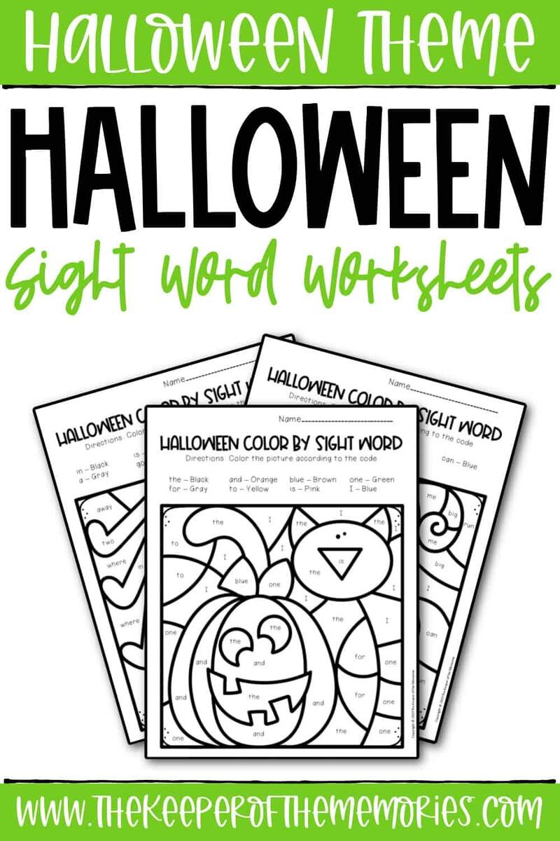 Color By Sight Word Halloween Worksheets For Preschoolers Color By Sight Word Halloween Worksheets For Preschoolers
