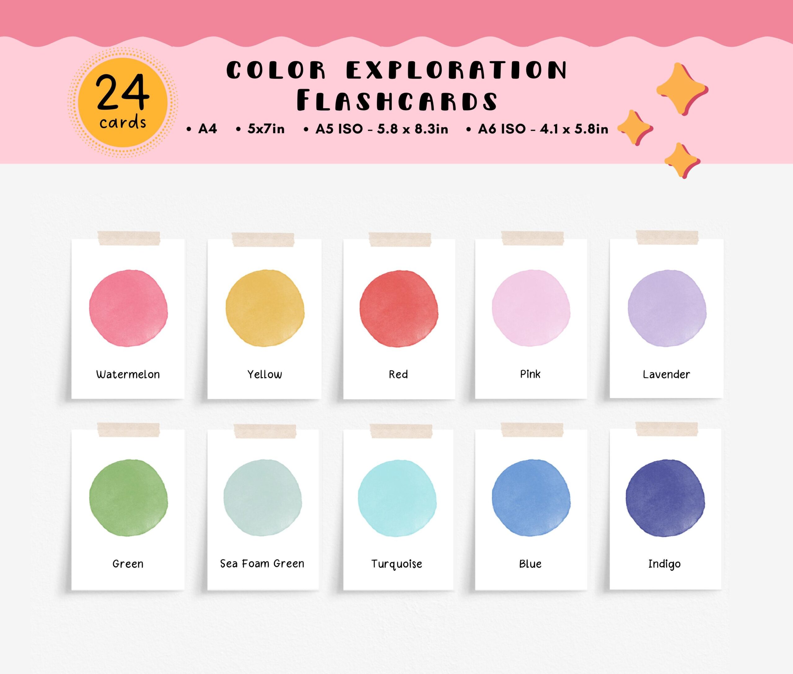 Colour Flashcards Preschool Cards Educational Printable Cards Montessori Flashcards 12 Cards Etsy