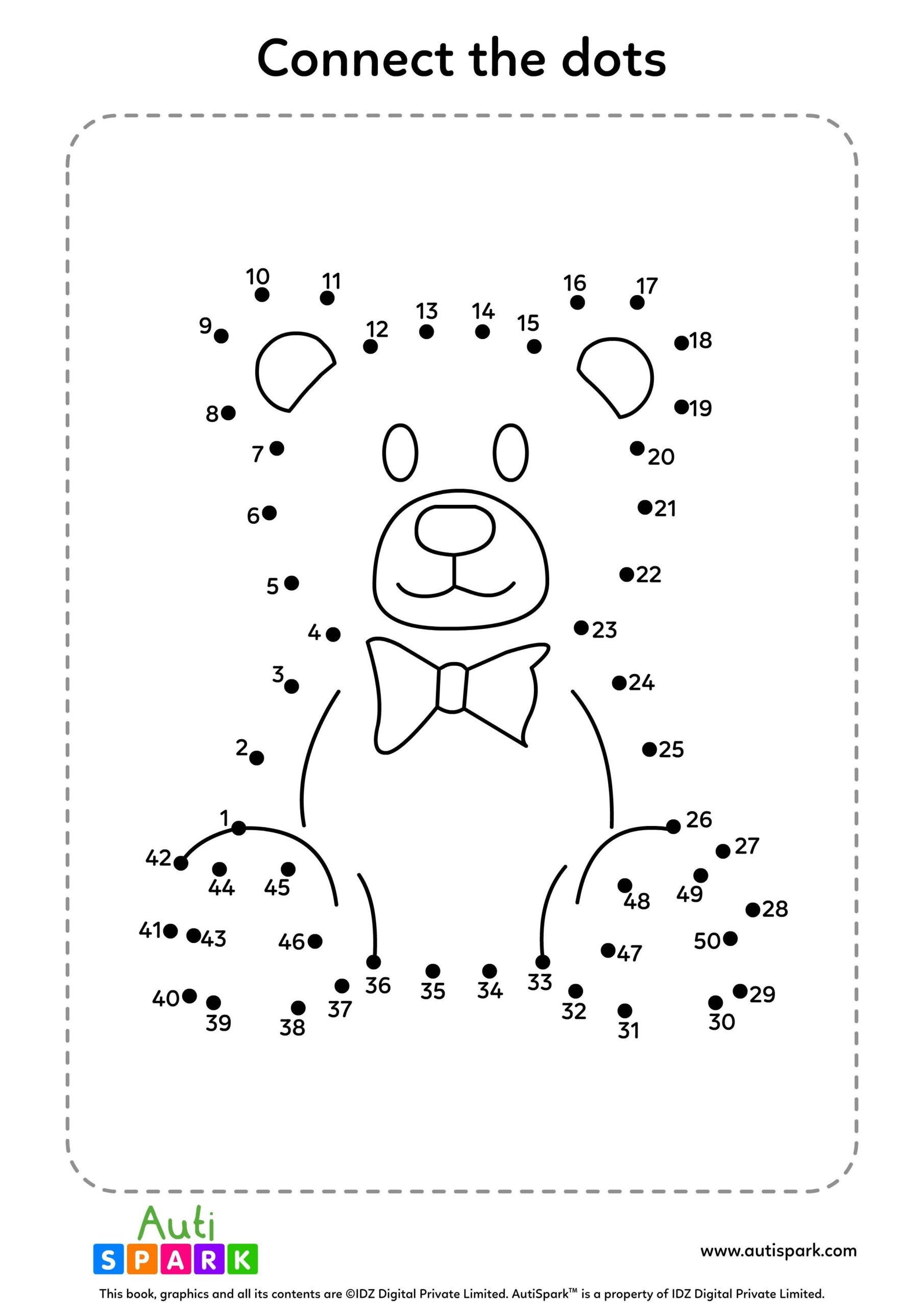 Connect The Dots 1 To 50 Worksheets Special Education Worksheets